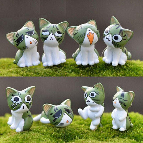 8 PIECES MINIATURE CAT HOME DECOR