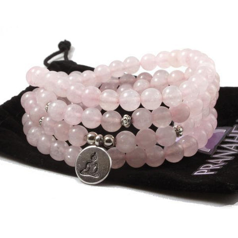 Buddhist Rose Quartz Mala Bracelet/Necklace (108 beads)