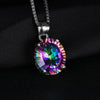 Rainbow Fire Mystic Topaz Concave Oval 925 Sterling Silver