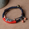 Colorful Rain Stone with Tibetan Silver Charm Bracelet