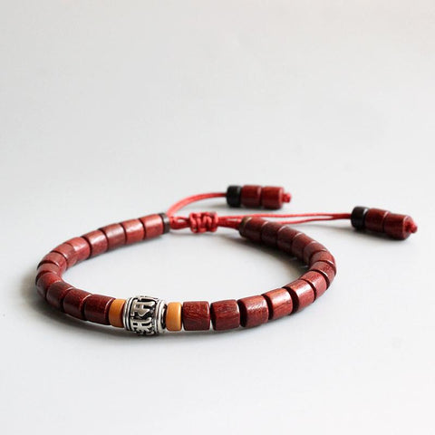 Tibetan Mantra Natural-Wood Mala Beads Bracelet