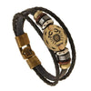 12 zodiac signs Bracelet With Stainless Steel Clasp Leather Bracelet