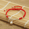 Sterling Silver Bell Lucky Red Rope Shambala Bracelet