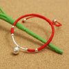 Sterling Silver Bell Lucky Red Rope Shambala Bracelet