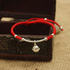 Sterling Silver Bell Lucky Red Rope Shambala Bracelet
