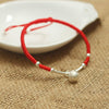 Sterling Silver Bell Lucky Red Rope Shambala Bracelet