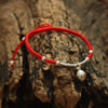 Sterling Silver Bell Lucky Red Rope Shambala Bracelet