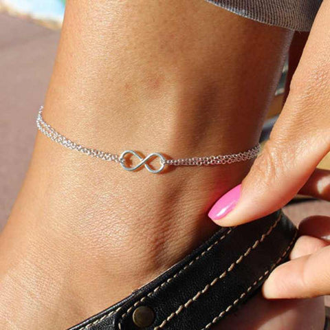 New Elegant Silver Plated Double Layer Anklets