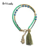Bead & Charm Bracelet - 2 pcs
