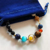 Natural Beads Bracelet - Universe Galaxy Eight Planets in the Solar System Guardian Star