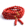 108 Natural Cinnabar Prayer Beads Tibetan Buddhist Buddha Bracelet