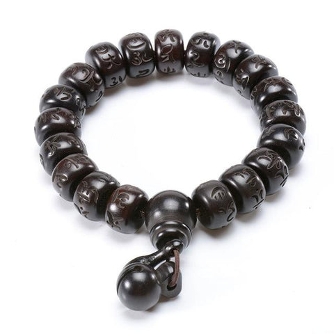 Hand Carved Six Words Tibetan Buddhist Mala - Bracelets For Men