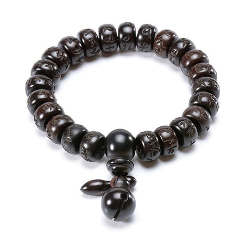 Hand Carved Six Words Tibetan Buddhist Mala - Bracelets For Men